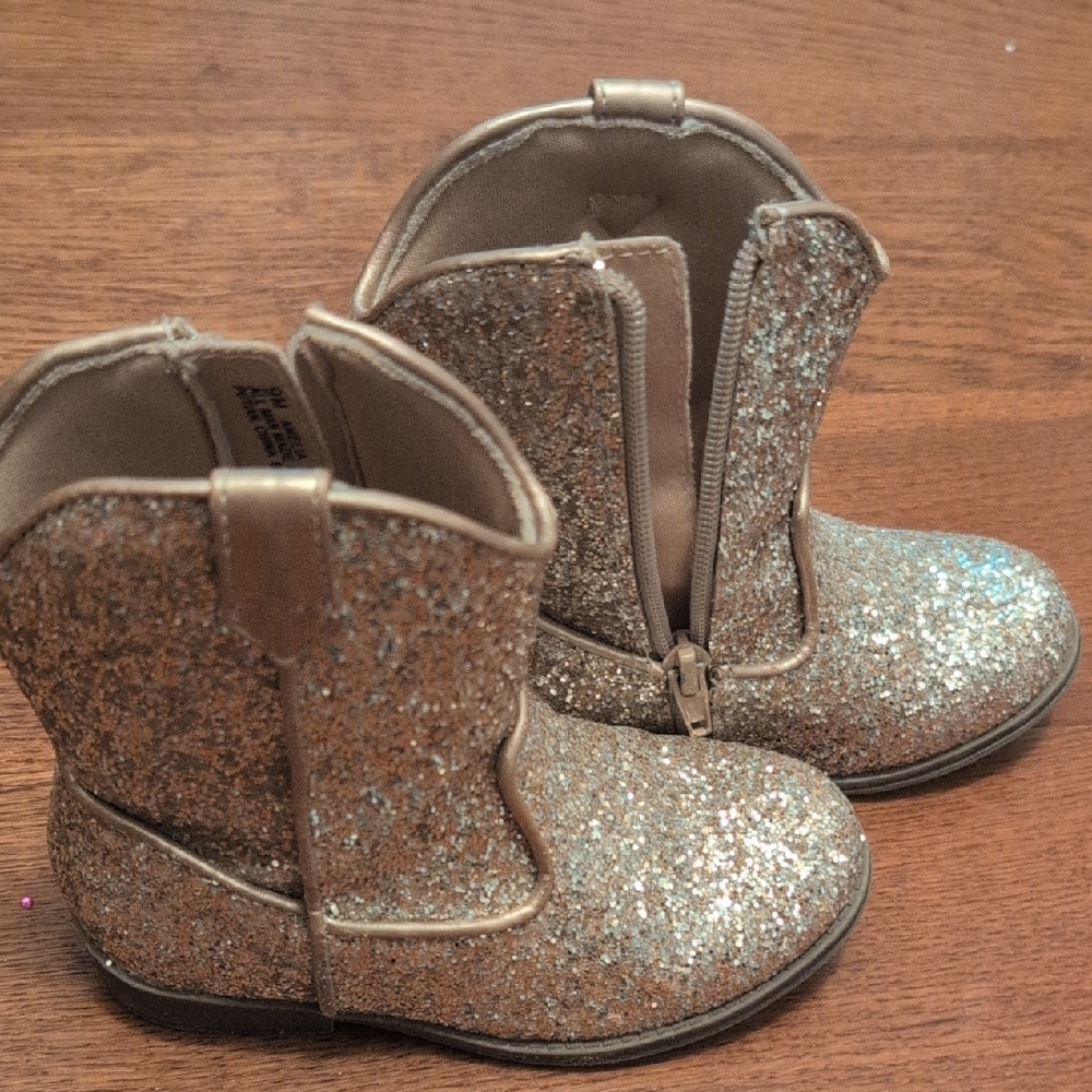 DSW Glittery Gold Kids Boots